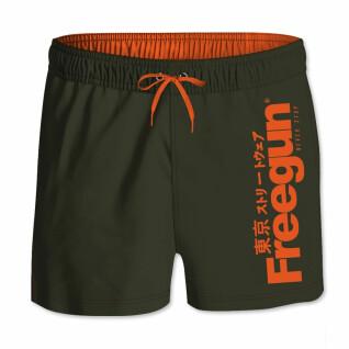 Calções de banho curtos com cintura elástica Freegun Logo